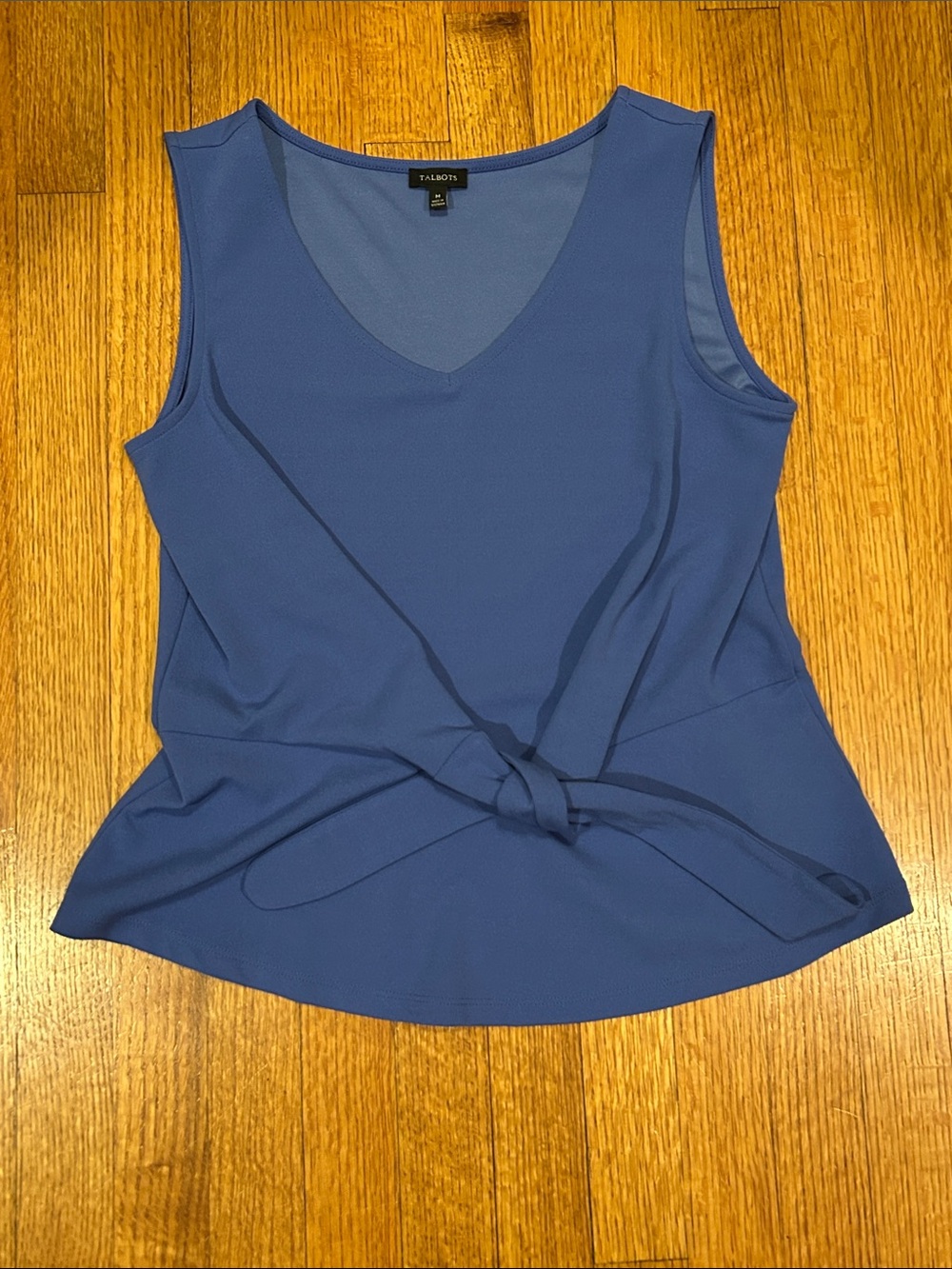 Talbots Periwinkle Blue Sleeveless V-Neck Tie-Waist Tank Size Medium
